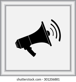 Megaphone sign icon, vector illustration. Flat design style 
