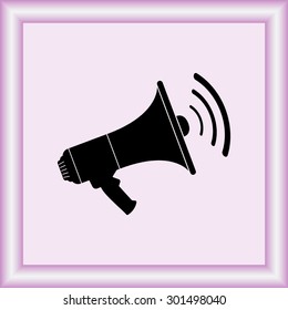 Megaphone sign icon, vector illustration. Flat design style 