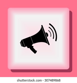 Megaphone sign icon, vector illustration. Flat design style 