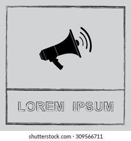 Megaphone sign icon, vector illustration. Flat design style 