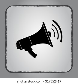 Megaphone sign icon, vector illustration. Flat design style 