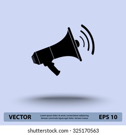 Megaphone sign icon, vector illustration. Flat design style 