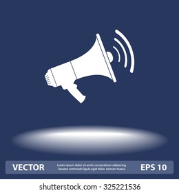 Megaphone sign icon, vector illustration. Flat design style 