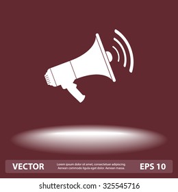 Megaphone sign icon, vector illustration. Flat design style 