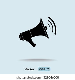 Megaphone sign icon, vector illustration. Flat design style 
