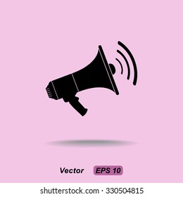 Megaphone sign icon, vector illustration. Flat design style 
