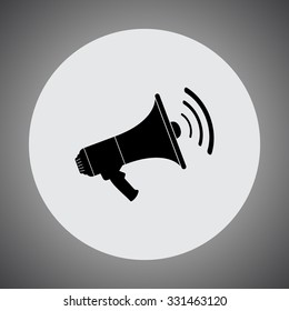Megaphone sign icon, vector illustration. Flat design style 