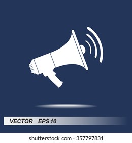 Megaphone sign icon, vector illustration. Flat design style 