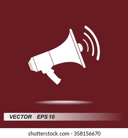 Megaphone sign icon, vector illustration. Flat design style 