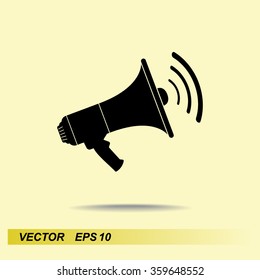 Megaphone sign icon, vector illustration. Flat design style 