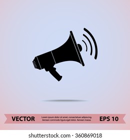 Megaphone sign icon, vector illustration. Flat design style 