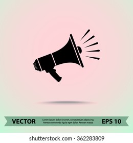 Megaphone sign icon, vector illustration. Flat design style 