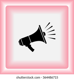 Megaphone sign icon, vector illustration. Flat design style 