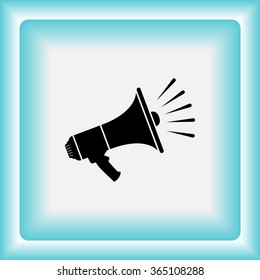 Megaphone sign icon, vector illustration. Flat design style 