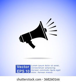 Megaphone sign icon, vector illustration. Flat design style 