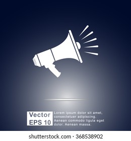 Megaphone sign icon, vector illustration. Flat design style 
