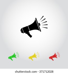 Megaphone sign icon, vector illustration. Flat design style 