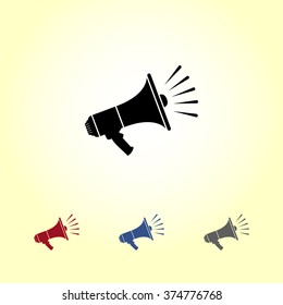Megaphone sign icon, vector illustration. Flat design style 