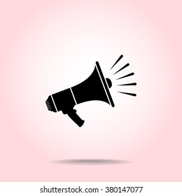 Megaphone sign icon, vector illustration. Flat design style 