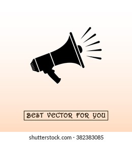 Megaphone sign icon, vector illustration. Flat design style 