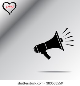 Megaphone sign icon, vector illustration. Flat design style 