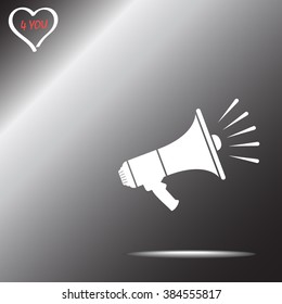 Megaphone sign icon, vector illustration. Flat design style 