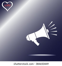 Megaphone sign icon, vector illustration. Flat design style 