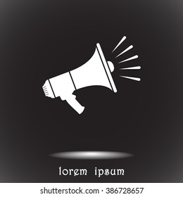 Megaphone sign icon, vector illustration. Flat design style 