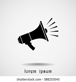 Megaphone sign icon, vector illustration. Flat design style 