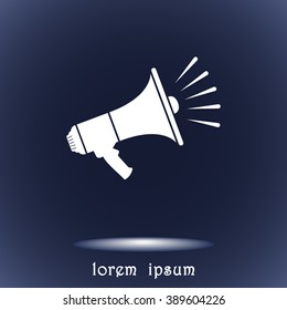 Megaphone sign icon, vector illustration. Flat design style 