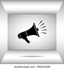 Megaphone sign icon, vector illustration. Flat design style 