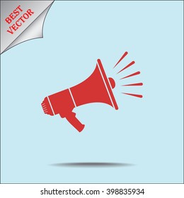 Megaphone sign icon, vector illustration. Flat design style 