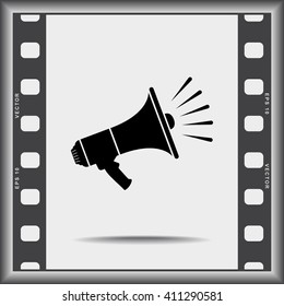 Megaphone sign icon, vector illustration. Flat design style 