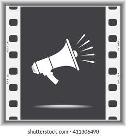 Megaphone sign icon, vector illustration. Flat design style 