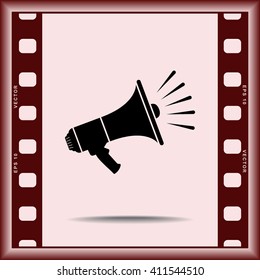Megaphone sign icon, vector illustration. Flat design style 