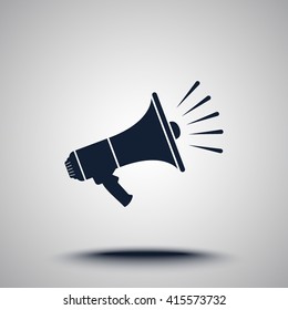 Megaphone sign icon, vector illustration. Flat design style 