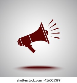 Megaphone sign icon, vector illustration. Flat design style 