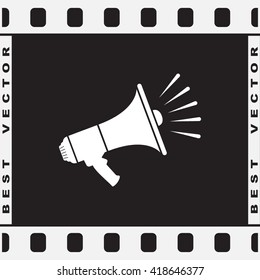 Megaphone sign icon, vector illustration. Flat design style 