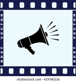 Megaphone sign icon, vector illustration. Flat design style 