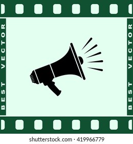 Megaphone sign icon, vector illustration. Flat design style 