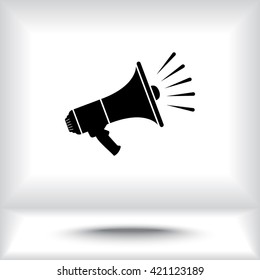 Megaphone sign icon, vector illustration. Flat design style 