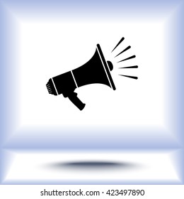 Megaphone sign icon, vector illustration. Flat design style 