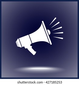 Megaphone sign icon, vector illustration. Flat design style 