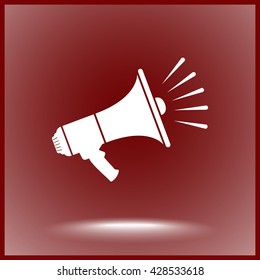 Megaphone sign icon, vector illustration. Flat design style 