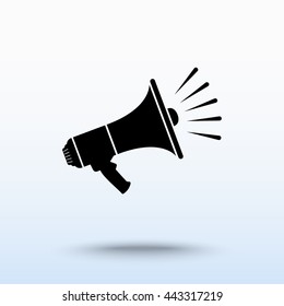 Megaphone sign icon, vector illustration. Flat design style 