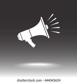 Megaphone sign icon, vector illustration. Flat design style 