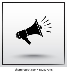 Megaphone sign icon, vector illustration. Flat design style 