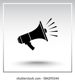 Megaphone sign icon, vector illustration. Flat design style 