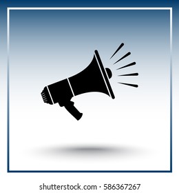 Megaphone sign icon, vector illustration. Flat design style 