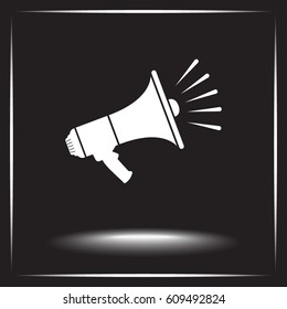 Megaphone sign icon, vector illustration. Flat design style 